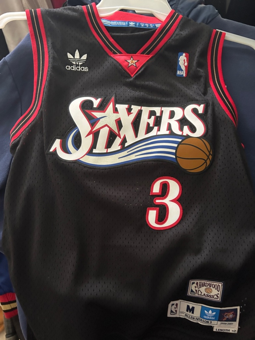 adidas Black Sixers Allen Iverson #3 Hardwood Classics Jersey